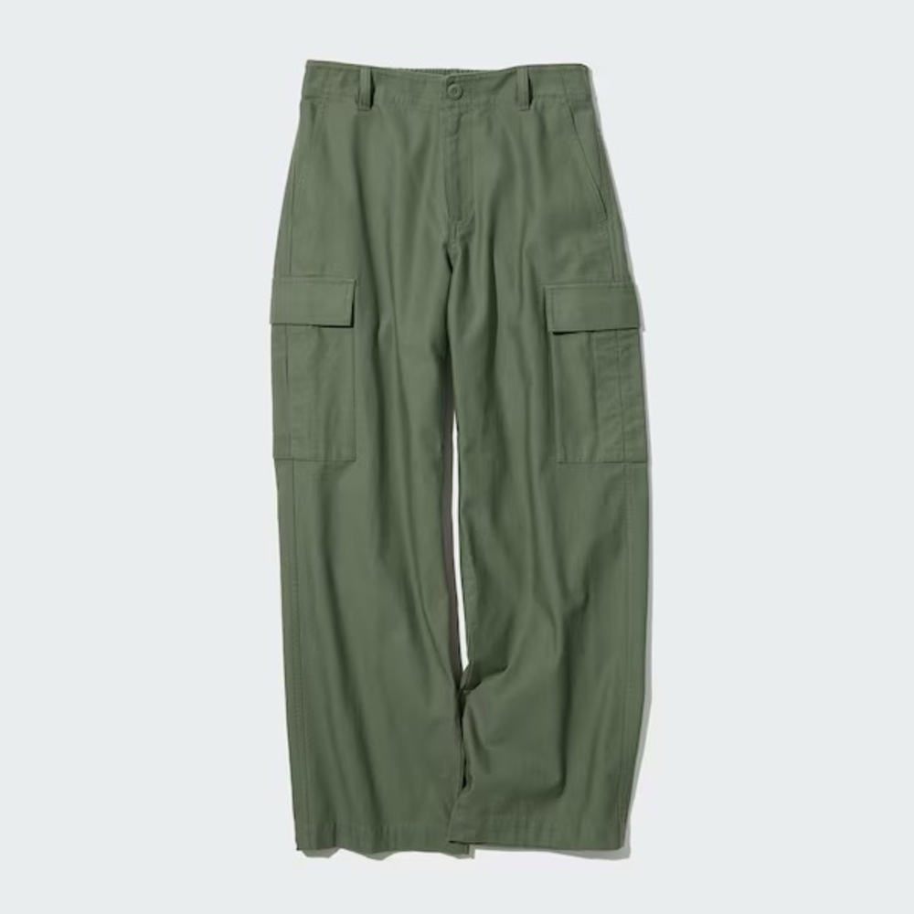 Uniqlo Green Wide Straight Cargo Pants